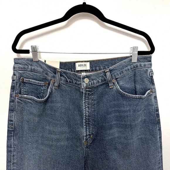 NWT $230 AGOLDE Denim Wilder Mid-Rise Cropped Straight Leg Jeans - Picture 3 of 8